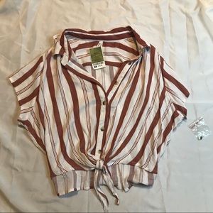 Rustic stripped crop top